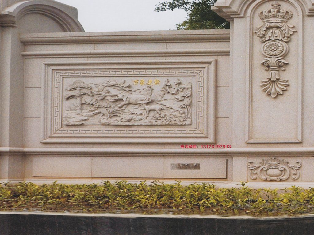 山水浮雕壁畫-迎門墻山水浮雕圖片適合安裝在什么地方