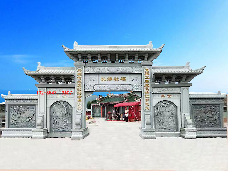景區入口石雕大門石牌樓