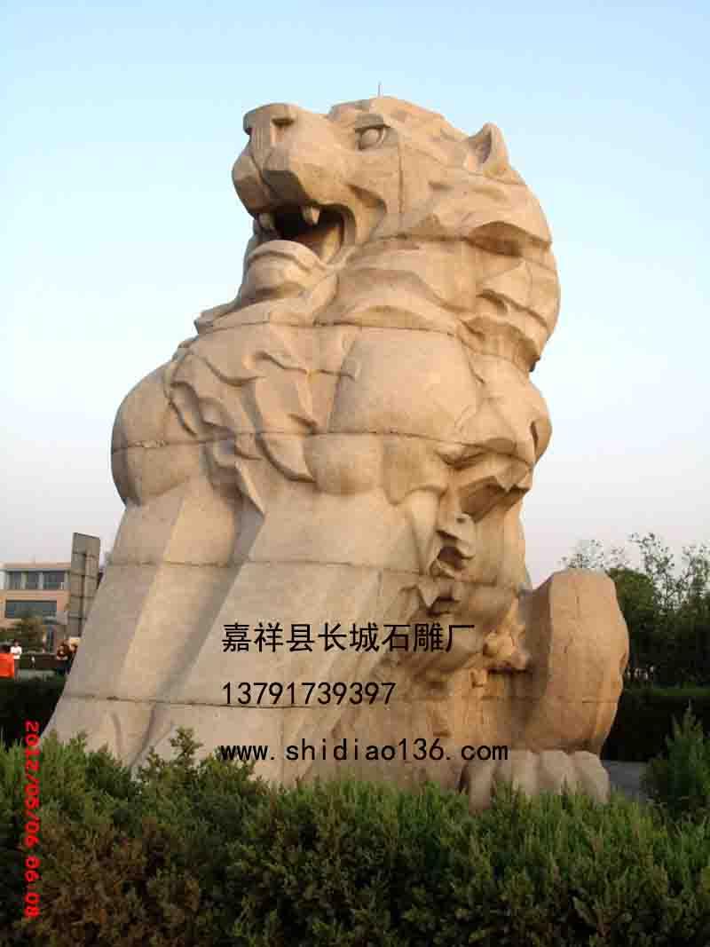 石獅子雕刻，東方醒獅