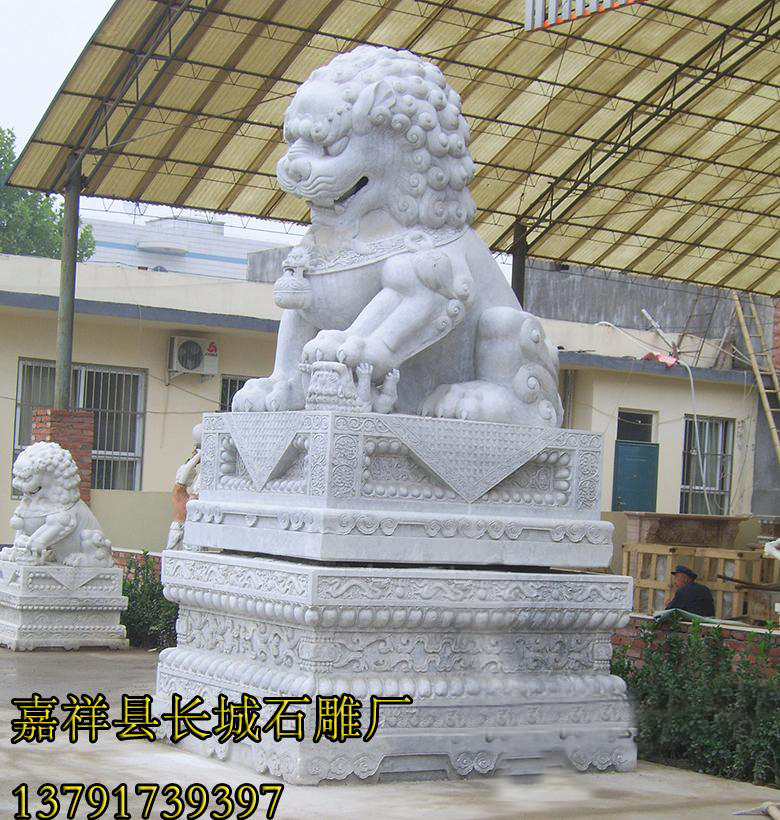 石獅子-擺放作用，風水作用。