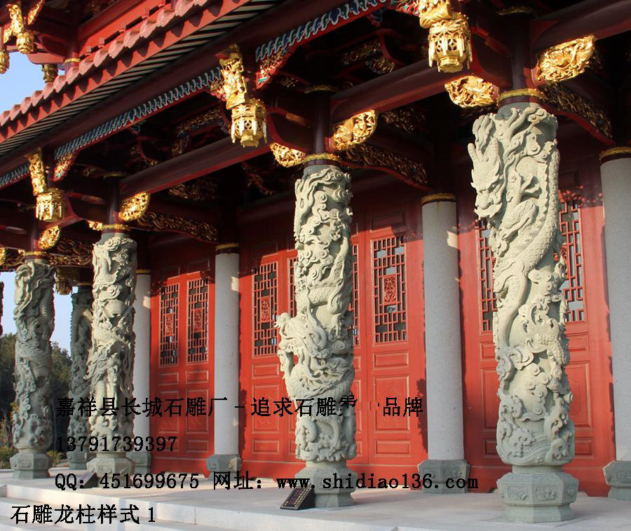 龍柱雕刻、盤龍柱